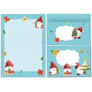 Briefpapier-Set Weihnachten Briefblock mit Umschlägen Kinder Weihnachtsbriefpapier Mädchen Jungen (Block A5 mit 25 Blätter + 15 Umschläge)
