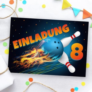 Einladungskarten zum 8. Kindergeburtstag Bowling Einladungen zum achten Geburtstag Jungen Mädchen Motto-Party Geburtstagseinladungen Kegeln