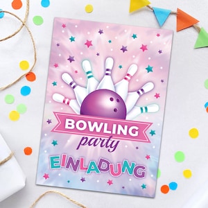 Einladungskarten zum Kindergeburtstag Bowling Einladungen für Geburtstag Mädchen Motto-Party Geburtstagseinladungen Kegeln