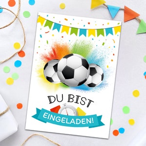 Einladungskarten zum Kindergeburtstag Fussball Fußball Einladungen Geburtstag Jungen Motto-Party Geburtstagseinladungen Party-Einladungen