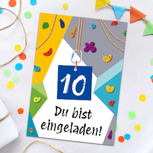Einladungskarten zum 10. Kindergeburtstag Klettern Party Bouldern Einladungen zum zehnten Geburtstag Mädchen Jungen Geburtstagseinladungen
