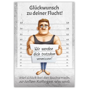 Abschiedskarte für Kollegen Kollegin in XXL-Format (A4) mit Umschlag Jobwechsel Kündigung Grußkarte Firmenwechsel Umzug