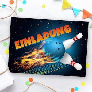 Einladungskarten zum Kindergeburtstag Bowling Einladungen für Geburtstag Jungen Mädchen Motto-Party Geburtstagseinladungen Kegeln