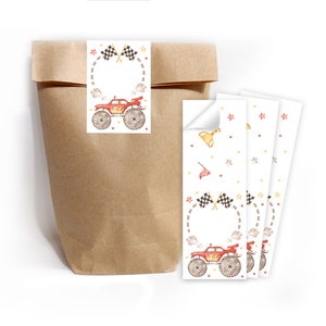 Geschenktüten Papiertüten mit Kindermotiv Monster-Truck Auto für Mitgebsel / Gastgeschenke bei Kindergeburtstag Jungsgeburtstag einpacken
