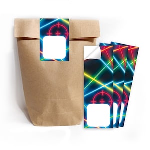 Geschenktüten Papiertüten mit Kindermotiv Lasertag für Mitgebsel / Gastgeschenke bei Kindergeburtstag Mädchen Jungs Lasertag-Party einpacken