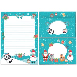 Briefpapier-Set Weihnachten Briefblock mit Umschlägen Kinder Weihnachtsbriefpapier Mädchen Jungen (Block A5 mit 25 Blätter + 15 Umschläge)