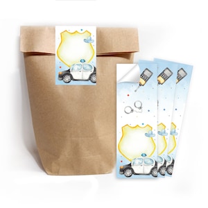 Geschenktüten Papiertüten mit Kindermotiv Polizei für Mitgebsel / Gastgeschenke bei Kindergeburtstag Hochzeit Jungsgeburtstag einpacken