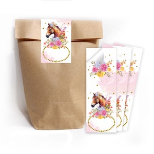 Geschenktüten Papiertüten mit Kindermotiv Pferd für Mitgebsel / Gastgeschenke bei Kindergeburtstag Hochzeit Mädchengeburtstag einpacken