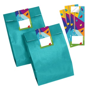 Sacs cadeaux Sacs en papier avec motif d'enfant Escalade Bouldering pour cadeaux / cadeaux de fête pour les anniversaires d'enfants pour filles et garçons image 2