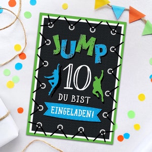 Einladungskarten zum 10 Kindergeburtstag Jump Trampolin Einladungen zum zehnten Geburtstag Mädchen Jungen Motto-Party Geburtstagseinladungen