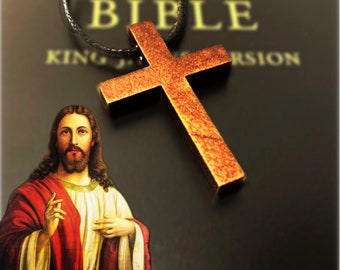 Einfache handgemachte christliche hölzerne Kreuz-Halskette natürliche Walnuss-Kreuz-Halskette für Ostern, Weihnachten, mehr! Holz Kreuz Halskette! Holzkreuz