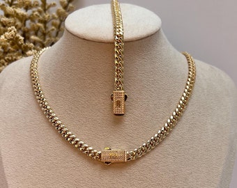 Elegant Baby Monaco set | Stainless Steel Chain | 14k Gold Plated Chain | Luxury Chain | Cuban Chain