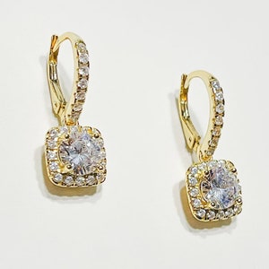 Glamorous Dangle Earrings | 925 Sterling Silver Earrings | 14k Gold Plated and Silver Earrings | Luxury Earrings