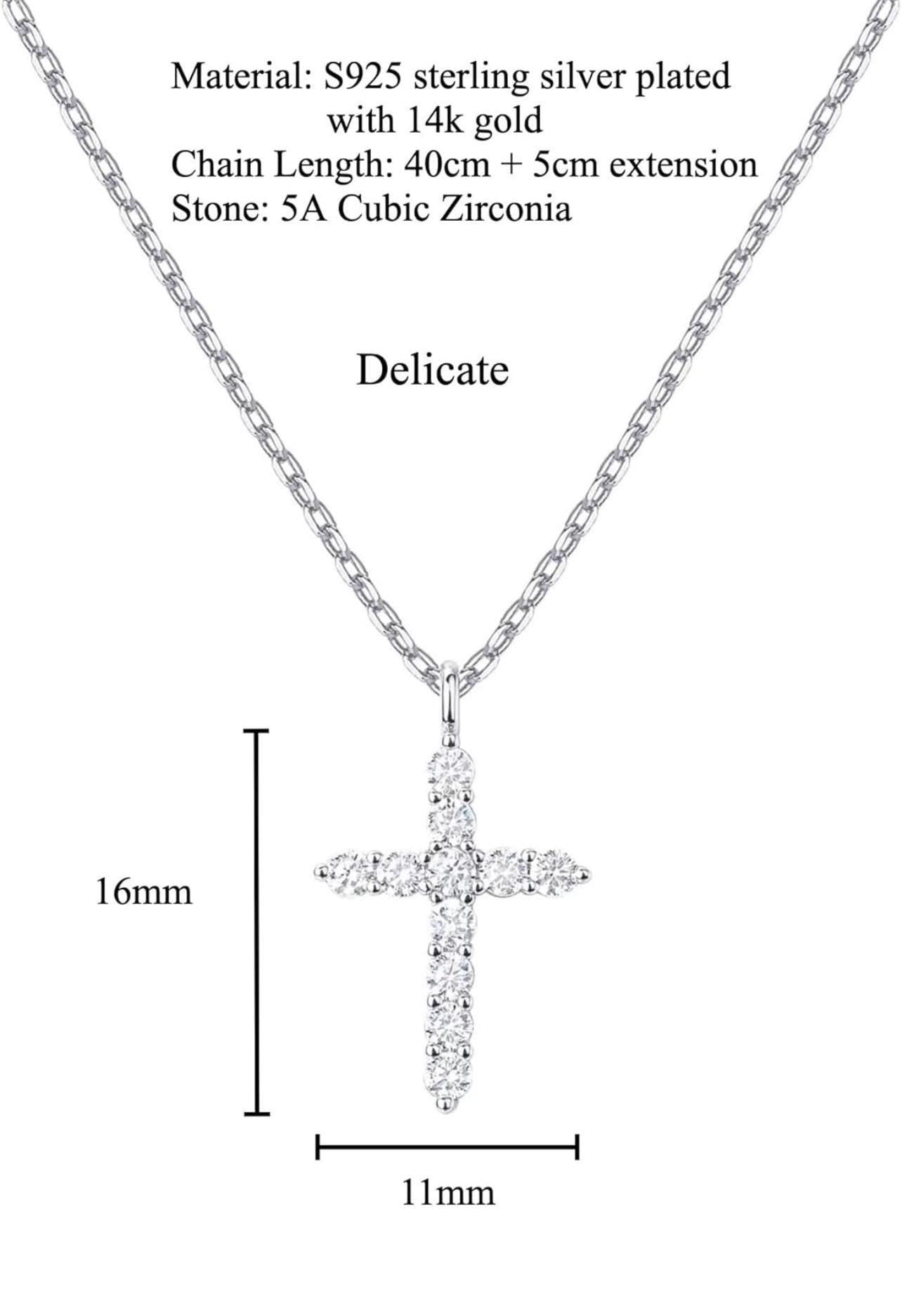 Tj Maxx Silver Necklaces Isabella M Cross Necklace Dainty Cubic