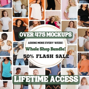 Lifetime Access to Rock Your Mocks, Entire Shop Bundle | Tote Bag, Mugs, Shirt, and Sweater Mockups | Mockup Bundle for POD or Printify