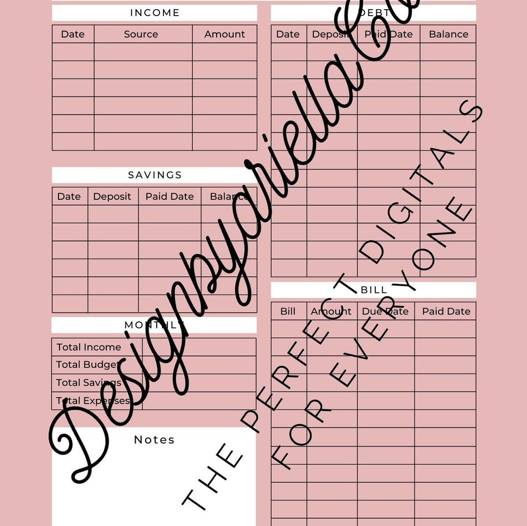 Budget Planner, Monthly Budget Planner, Digitial Budget Planner