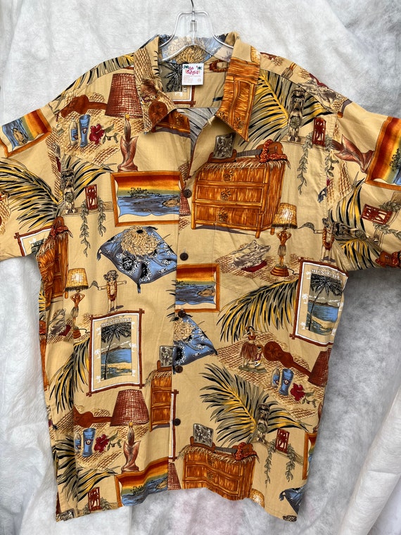 Go Barefoot Hawaiian Aloha Mens Shirt ,Ukulele, XXL N… - Gem