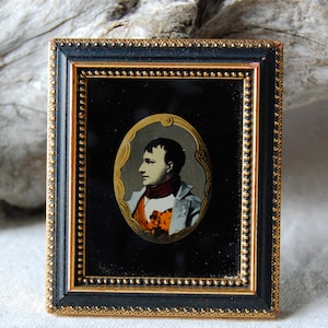 Miniature Portrait Napolean Print Behind Glass