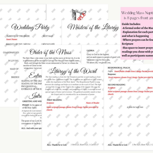 Catholic Nuptial Wedding Mass Program Download