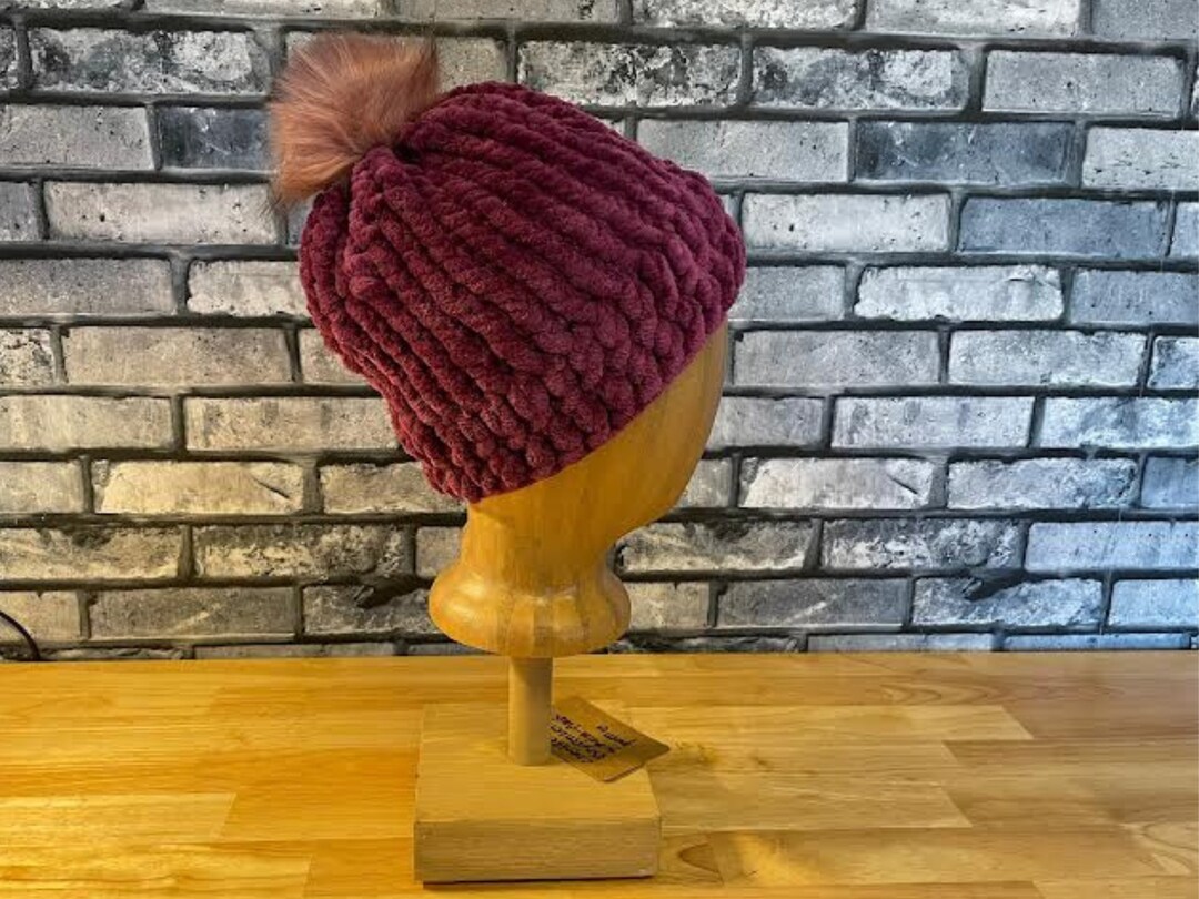 Boysenberry Ultra Plush Chenille Hat Berry Color Handmade Etsy