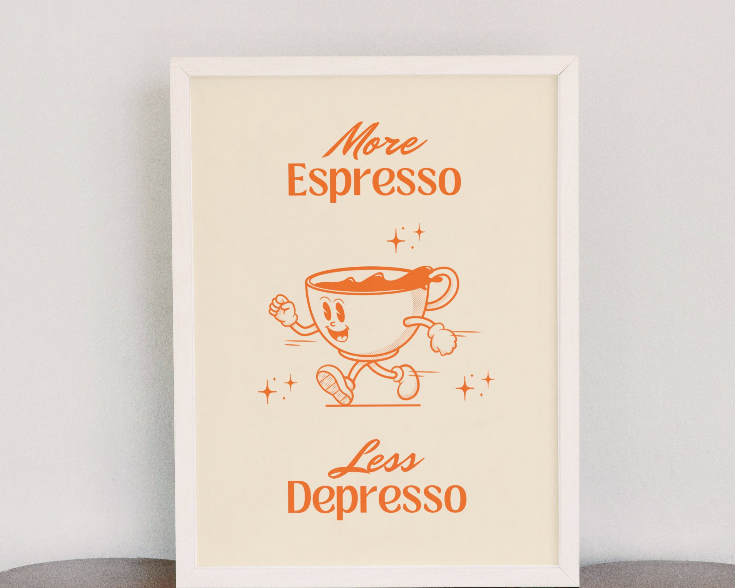Retro Coffee Wall Art Set of 2 Prints Coffee Retro Quote Wall Etsy