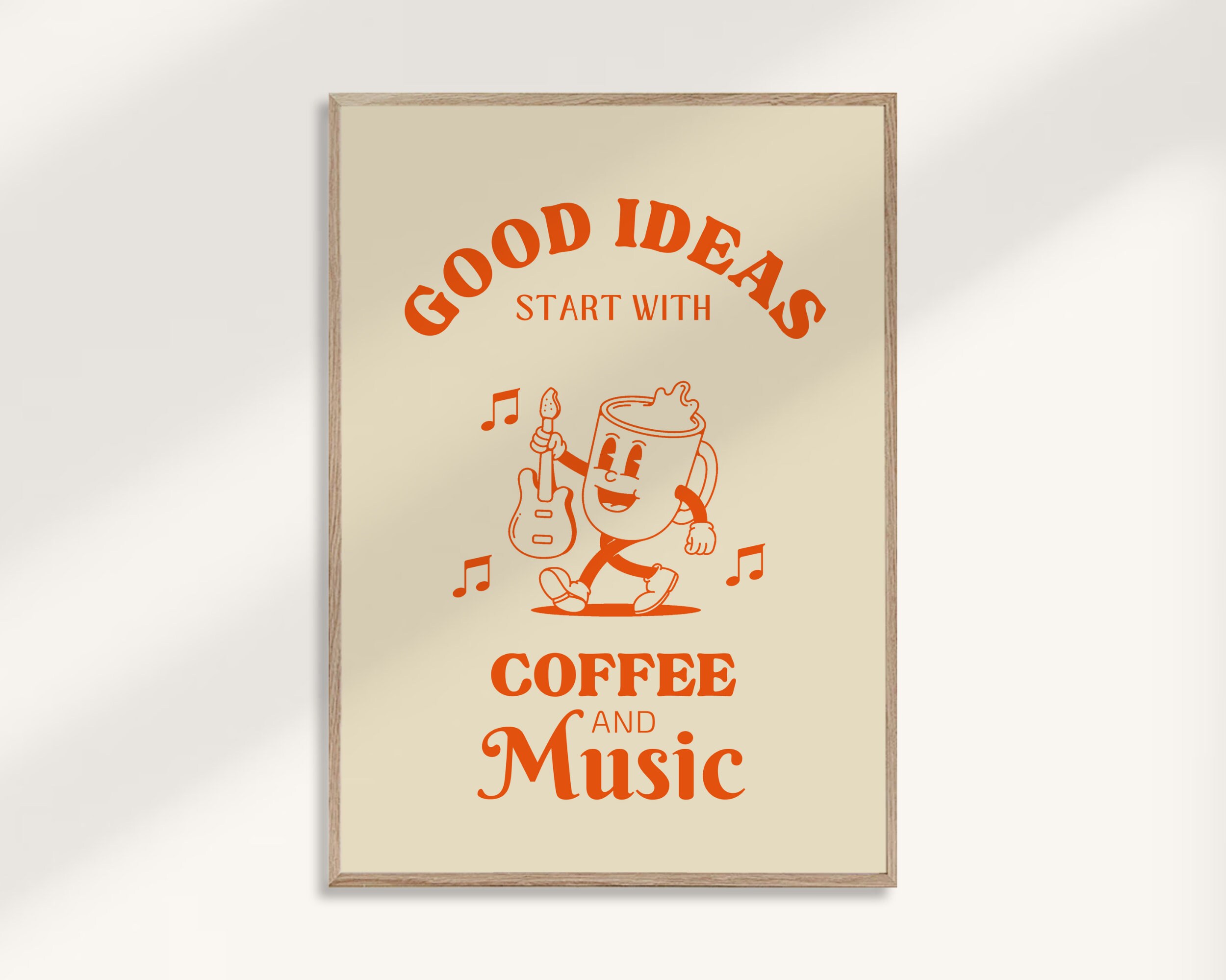Retro Coffee Wall Art Set of 2 Prints Coffee Retro Quote Wall Etsy