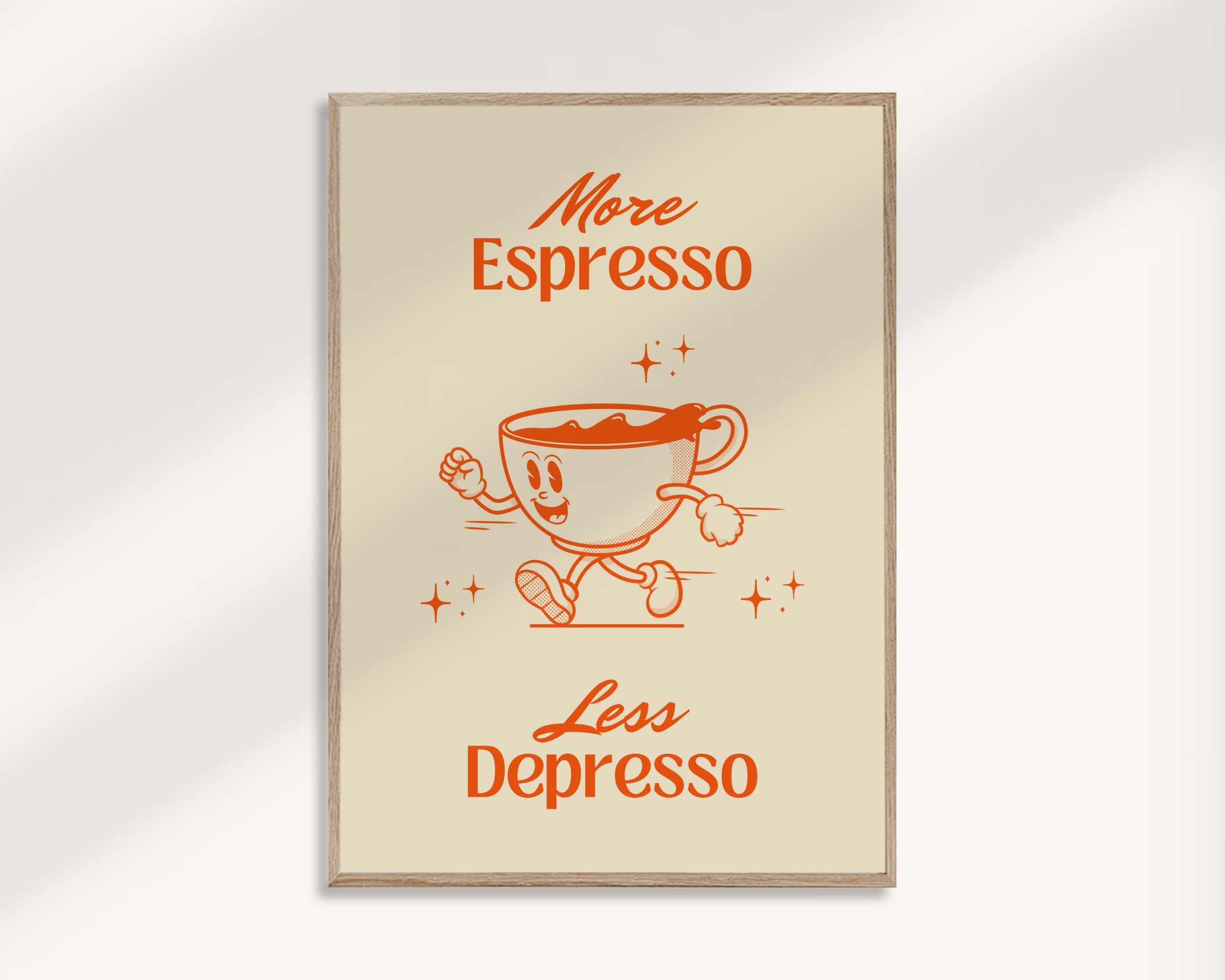 Retro Coffee Wall Art Set of 2 Prints Coffee Retro Quote Wall Etsy