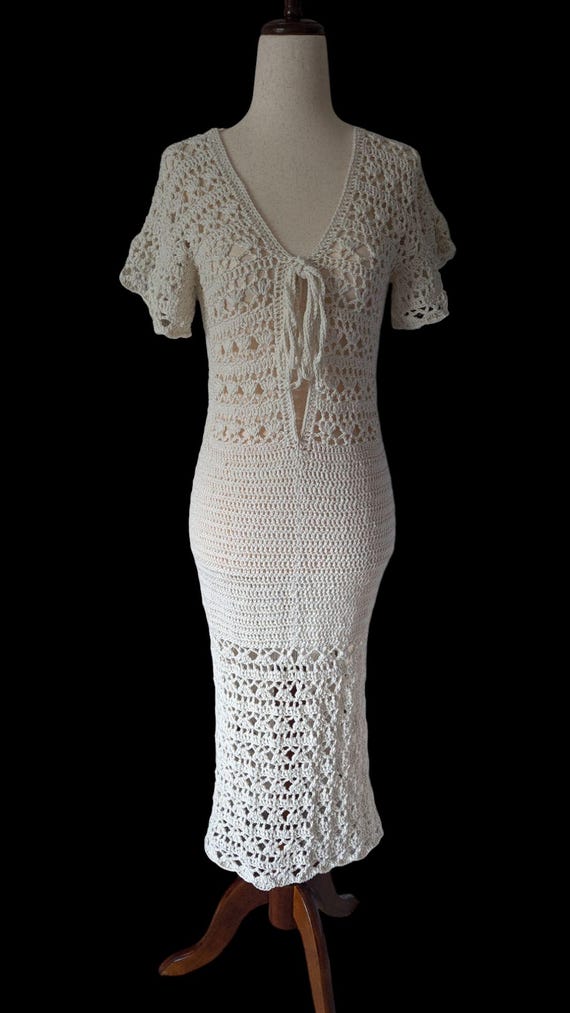 Made to Order - Timeless Elegance Crochet Vintage Dress