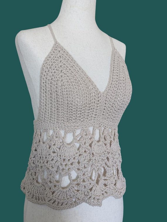 MADE TO ORDER - The Seabreeze Lace Crochet Halter Top
