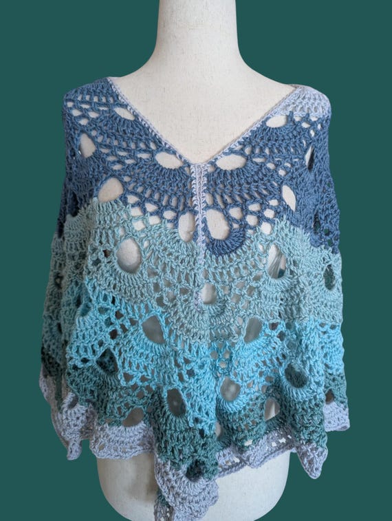 Made to Order - Ocean Whisper Virus Crochet Poncho