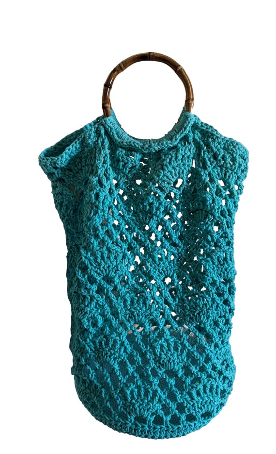 MADE TO ORDER - Crochet Agua Green Lace Bag