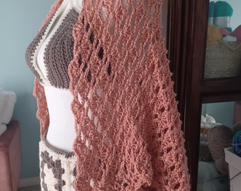 CROCHET PATTERN - Coral Shell Stitch Crochet Lace Shrug-Cardigan