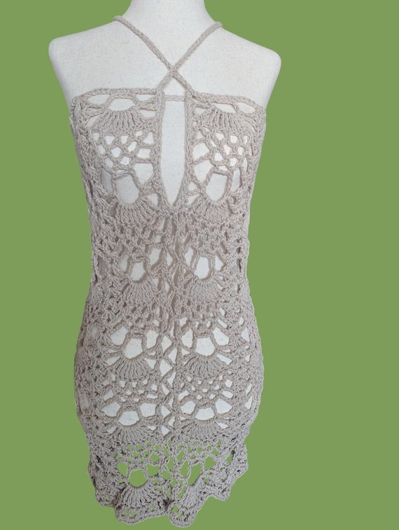 MADE TO ORDER - The Seabreeze Lace Crochet Halter Top Dress