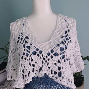 CROCHET PATTERN - White Crochet Lace Cropped Top