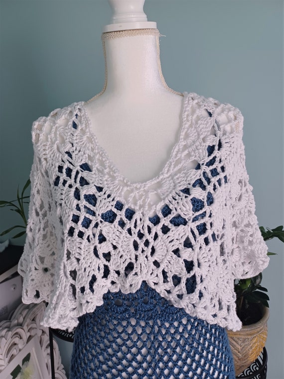 CROCHET PATTERN - White Crochet Lace Cropped Top