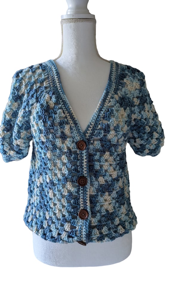 MADE TO ORDER - Crochet Granny Short Sleeve Cardigan