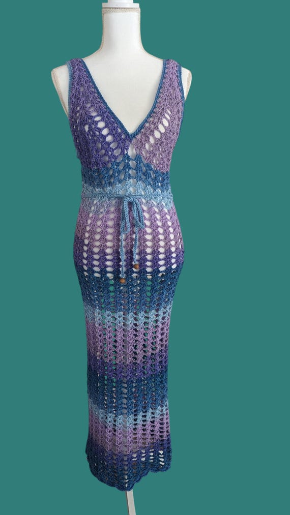Custom Made Order - Ocean Twilight Crochet Dress/Beach CoverUp