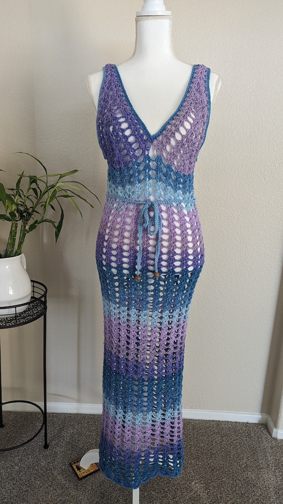 Custom Made Order - Ocean Twilight Crochet Dress/Beach CoverUp