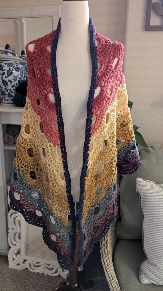 Made to Order - Harvest Sunset Crochet Virus Shawl