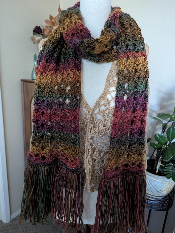 Made to Order - Autumn Whisper Crochet Lace Scarf
