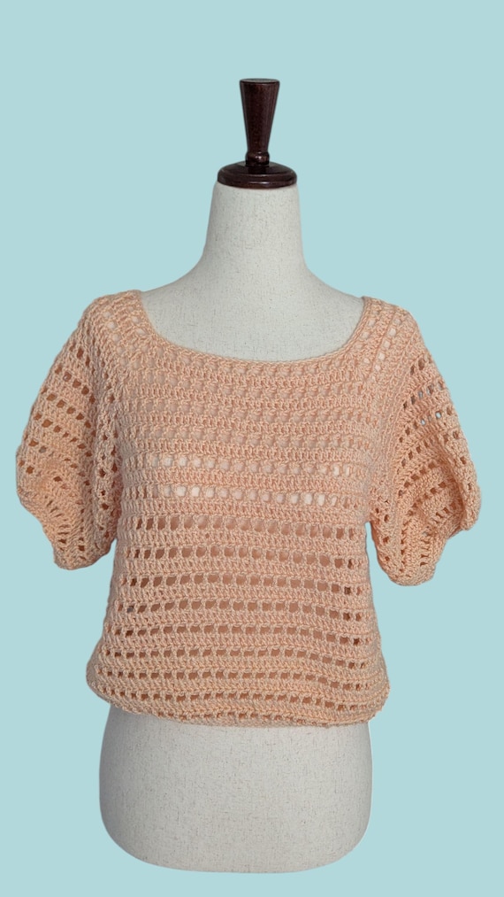 Made to Order - Peach Blossom Crochet Top
