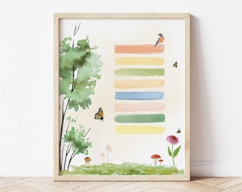 Nature-Themed Daily Flow Chart for Children, Digital Download
