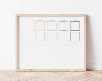 Math Frame Mat, Printable Math Board, Math, Math Lessons, Educational, Addition, Subtraction, Multiplication, Division