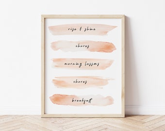 Watercolor Daily Rhythm Cards: Homeschool Schedule, Digital Download