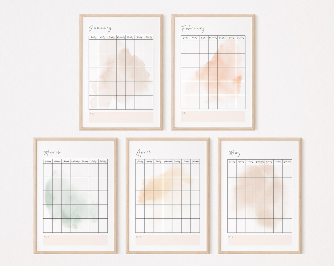 Printable Undated Calendar: 12 Month Planner, Printable Planning - Etsy