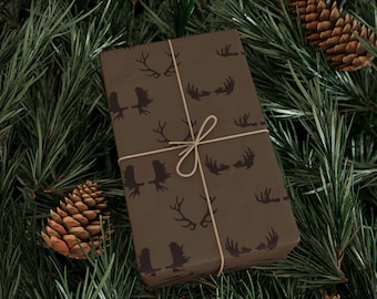 Elegant Rustic Brown Antler Wrapping Paper