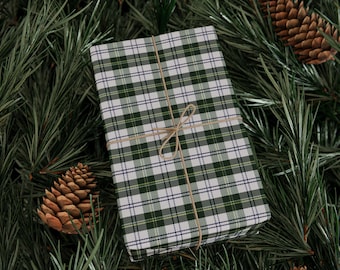 White Tartan Plaid Gift Wrapping Paper: Holiday Chic, Birthdays