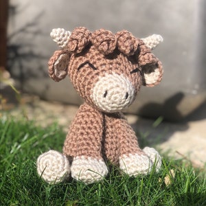 Highland Cow Crochet Pattern, Hugh the Highland Cow, Crochet Animal, DIY, Toy, Amigurumi