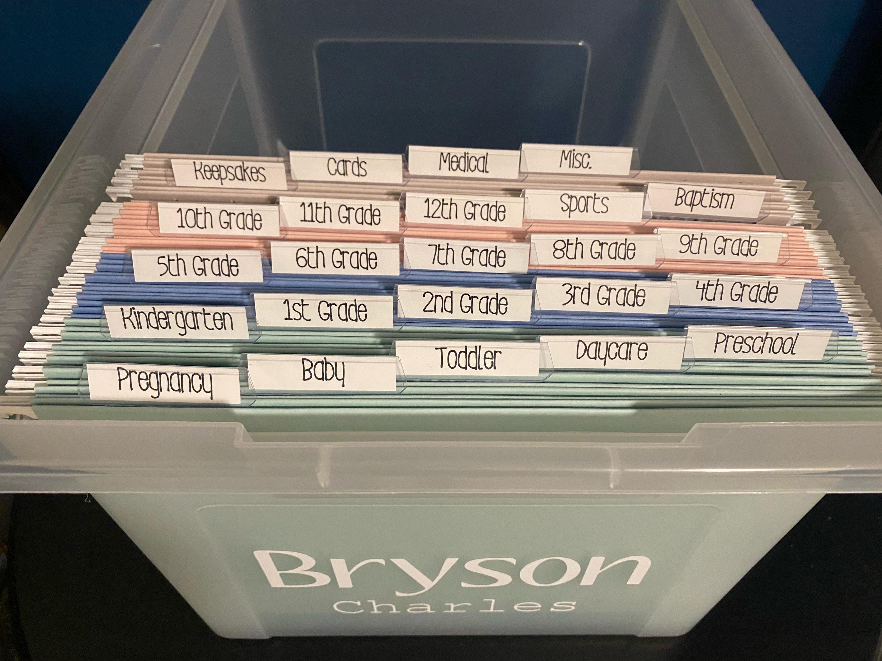 Printable File Folder Labels for Kids Milestone Box - Etsy