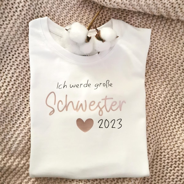 Große Schwester | Ich werde große Schwester | Big Sister | Schwester | Girl |Geschwister | Baby | Kindershirt | Schwangerschaftsverkündung